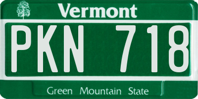 VT license plate PKN718
