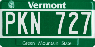 VT license plate PKN727