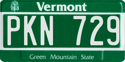 VT license plate PKN729