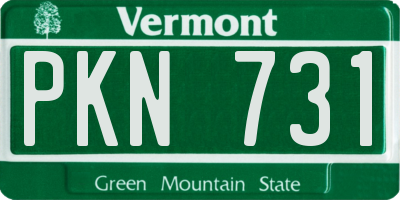 VT license plate PKN731