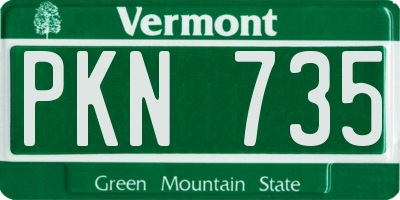 VT license plate PKN735