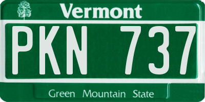 VT license plate PKN737