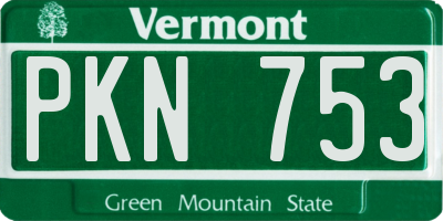 VT license plate PKN753