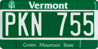VT license plate PKN755