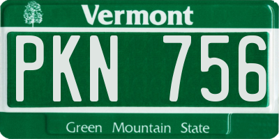 VT license plate PKN756