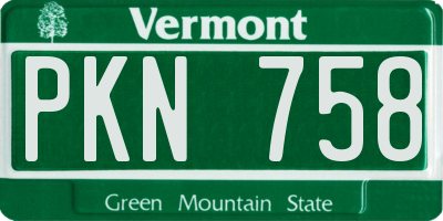VT license plate PKN758
