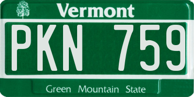VT license plate PKN759
