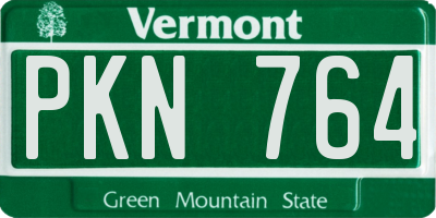 VT license plate PKN764