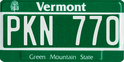 VT license plate PKN770