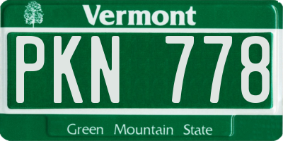 VT license plate PKN778