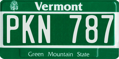 VT license plate PKN787