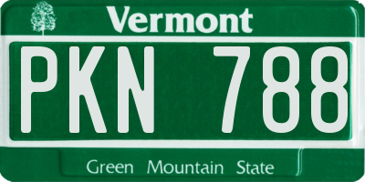 VT license plate PKN788