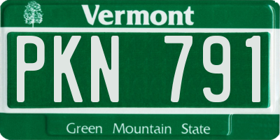 VT license plate PKN791