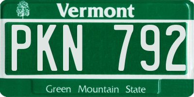 VT license plate PKN792
