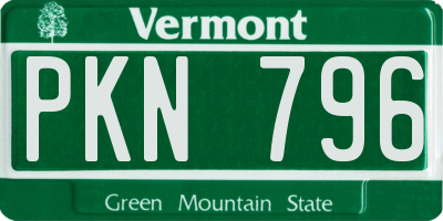 VT license plate PKN796