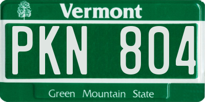 VT license plate PKN804