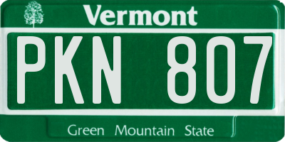 VT license plate PKN807