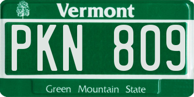 VT license plate PKN809