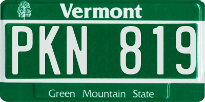 VT license plate PKN819