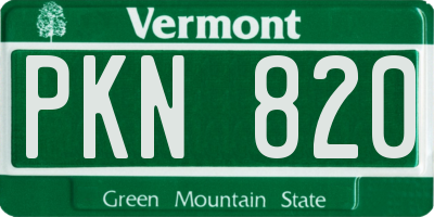 VT license plate PKN820