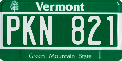 VT license plate PKN821