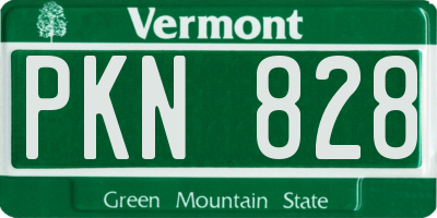 VT license plate PKN828