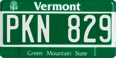 VT license plate PKN829