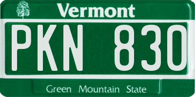VT license plate PKN830