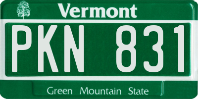 VT license plate PKN831