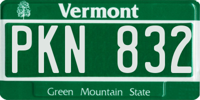 VT license plate PKN832
