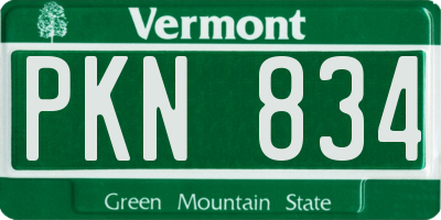 VT license plate PKN834
