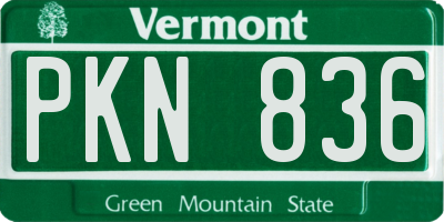 VT license plate PKN836