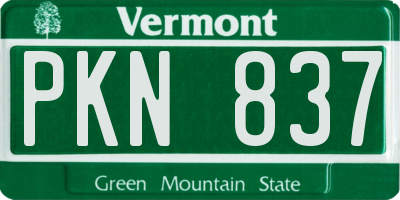 VT license plate PKN837