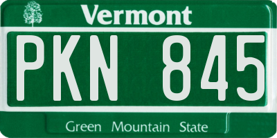 VT license plate PKN845