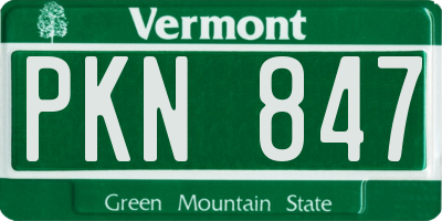 VT license plate PKN847