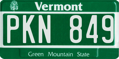 VT license plate PKN849