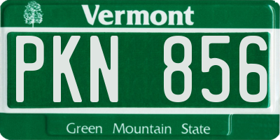 VT license plate PKN856