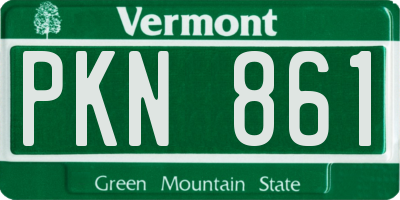 VT license plate PKN861