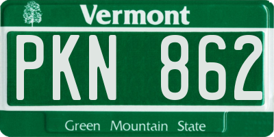 VT license plate PKN862
