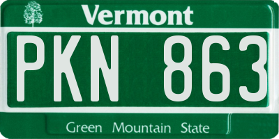 VT license plate PKN863