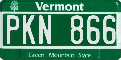 VT license plate PKN866