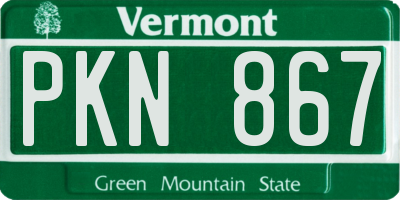 VT license plate PKN867