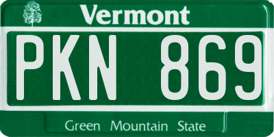 VT license plate PKN869