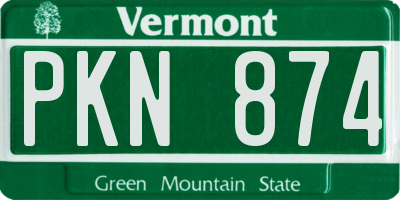 VT license plate PKN874