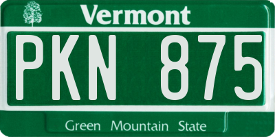 VT license plate PKN875