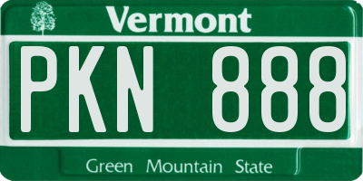 VT license plate PKN888