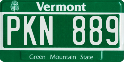 VT license plate PKN889