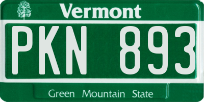VT license plate PKN893