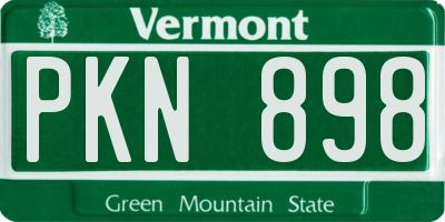 VT license plate PKN898