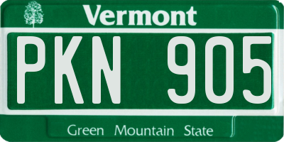 VT license plate PKN905